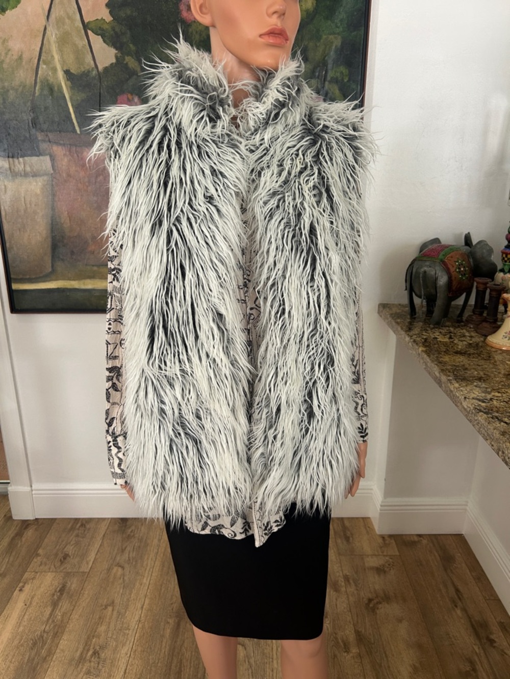 Piedmont Boutique faux fur reversible vest